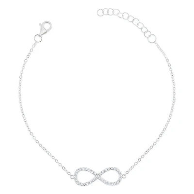 Sterling Silver Cubic Zirconia Infinity Bracelet 151231