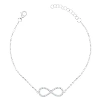 Sterling Silver Cubic Zirconia Infinity Bracelet 151231