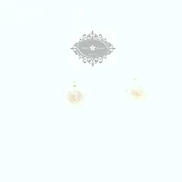 10k Yellow Gold Cubic Zirconia Flower Studs Earrings 153785