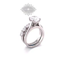 Sterling Silver Cubic Zirconia Oval Cut Set Ring 143492