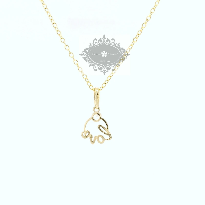 10k Yellow Gold Cubic Zirconia Love Pendant