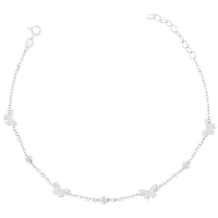 Sterling Silver Cubic Zirconia Butterfly Anklet 149120
