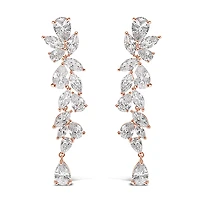 Rose Gold Cubic Zirconia Drop Earrings 142878