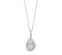 Sterling Silver Teardrop Cubic Zirconia Necklace 124199