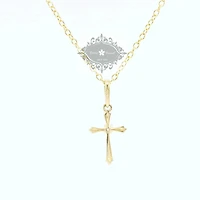 10k Yellow Gold Cubic Zirconia Cross Pendant