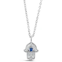 Sterling Silver Cubic Zirconia Evil Eye Necklace 144542