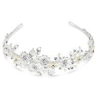 Bridal Silver Flower Headband 152449