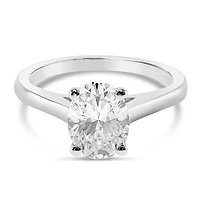 Sterling Silver Cubic Zirconia Oval Solitaire Ring