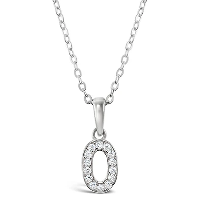 Sterling Silver Cubic Zirconia Initial O Necklace 135931
