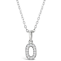 Sterling Silver Cubic Zirconia Initial O Necklace 135931