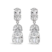 Bridal Silver Cubic Zirconia Drop Earrings 131625