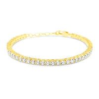 Gold Plated Sterling Silver 3mm Cubic Zirconia Tennis Bracelet 152705