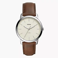 Fossil Minimalist Three-Hand Brown Leather Watch 151903
