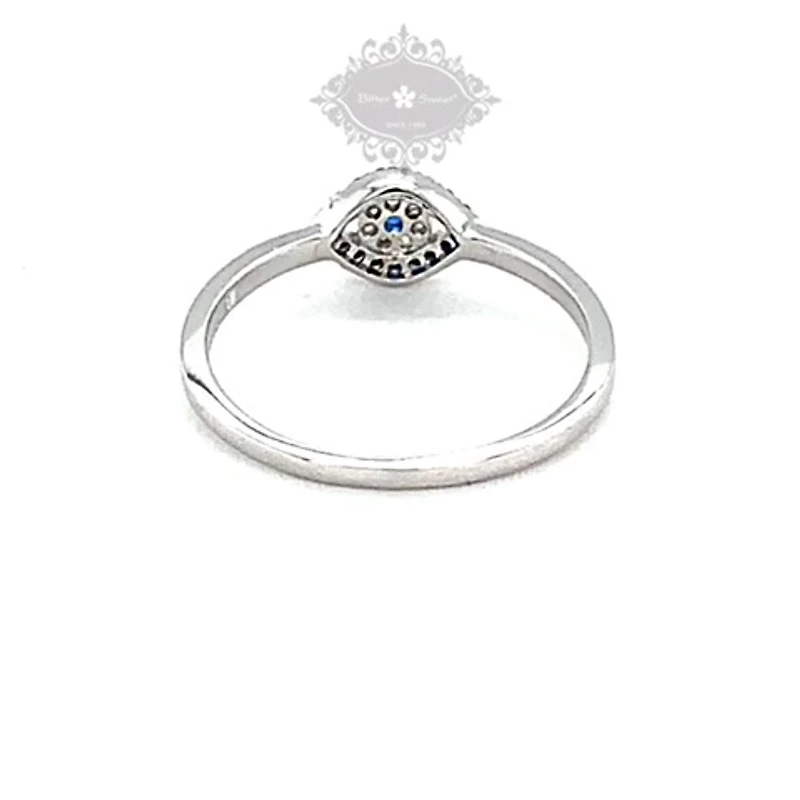 Sterling Silver Cubic Zirconia Evil Eye Ring 139421