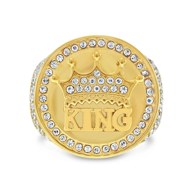 Men's Stainless Steel King Gold Ring 145049