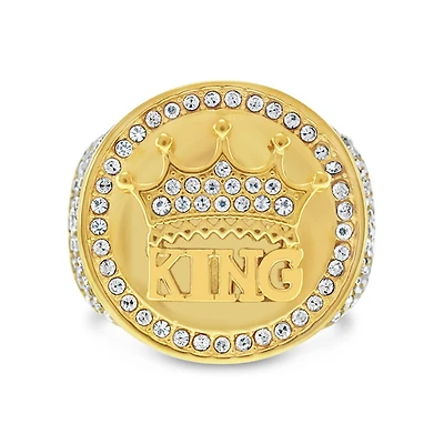 Men's Stainless Steel King Gold Ring 145049