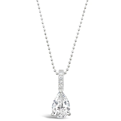 Sterling Silver Teardrop Cubic Zirconia Necklace 147703