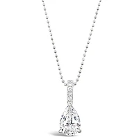 Sterling Silver Teardrop Cubic Zirconia Necklace 147703