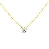 10k Yellow Gold Round Cubic Zirconia Necklace