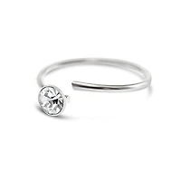 Sterling Silver 8 mm Nose Hoop With Crystal 142911