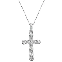 Sterling Silver Cubic Zirconia Cross Necklace 142834