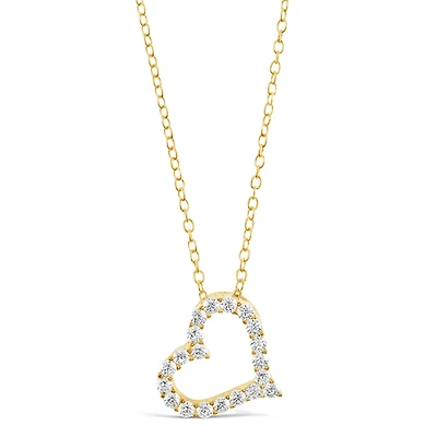 Gold Plated Sterling Silver Cubic Zirconia Heart Necklace 148597