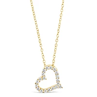 Gold Plated Sterling Silver Cubic Zirconia Heart Necklace 148597
