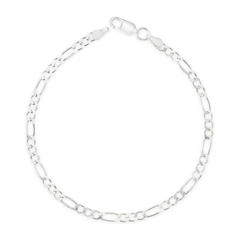 Sterling Silver 2.9mm Figaro 7" Inches Bracelet 144377