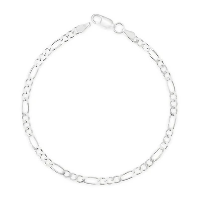 Sterling Silver 2.9mm Figaro 7" Inches Bracelet 144377