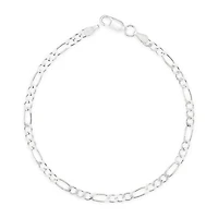 Sterling Silver 2.9mm Figaro 7" Inches Bracelet 144377