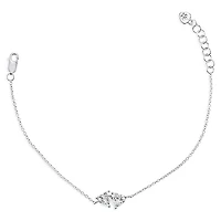 Sterling Silver Cubic Zirconia Heart Bracelet