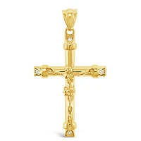 Gold Plated Sterling Silver Cubic Zirconia Cross Pendant 148699