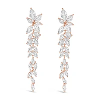 Bridal Rosegold Cubic Zirconia Drop Earrings