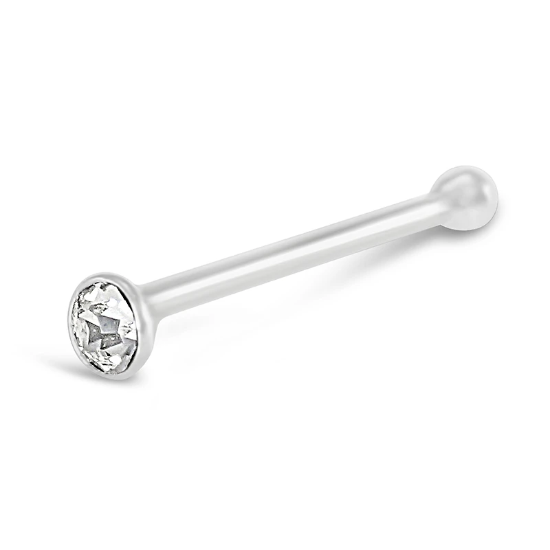 Sterling Silver Crystal 1.5mm Ball End Nose Stud 142908