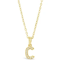Gold Plated Sterling Silver Cubic Zirconia Initial C Necklace 147936