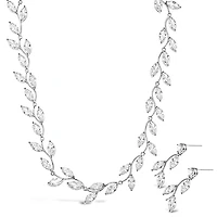 Bridal Silver Cubic Zirconia Necklace & Earrings Set 146352