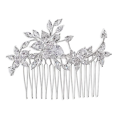 Bridal Silver Cubic Zirconia Hair Comb 143601