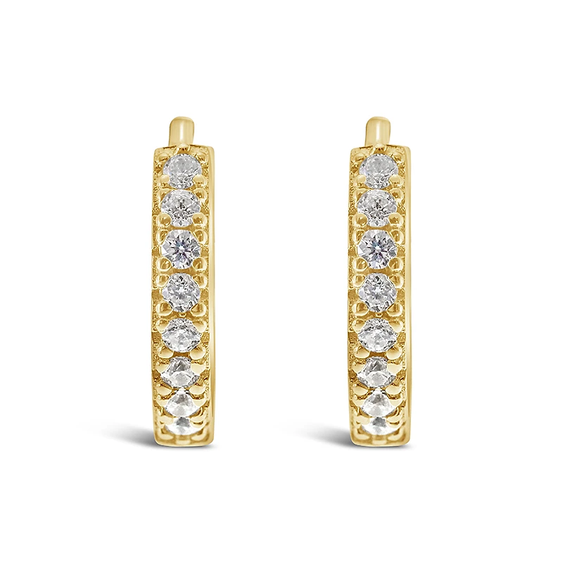 Gold Plated Sterling Silver Cubic Zirconia Huggies 132843