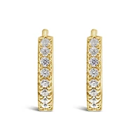 Gold Plated Sterling Silver Cubic Zirconia Huggies 132843
