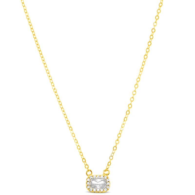 Gold Plated Sterling Silver Cubic Zirconia Necklace