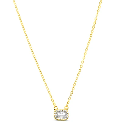 Gold Plated Sterling Silver Cubic Zirconia Necklace