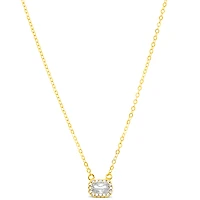Gold Plated Sterling Silver Cubic Zirconia Necklace