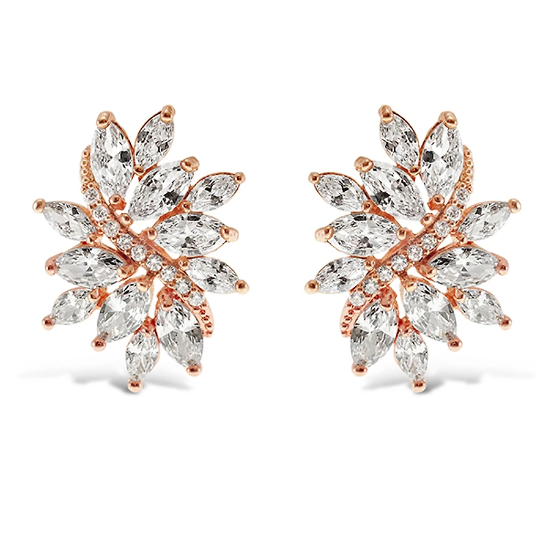 Rose Gold Cubic Zirconia Stud Earrings 142890