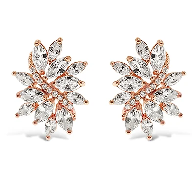 Rose Gold Cubic Zirconia Stud Earrings 142890