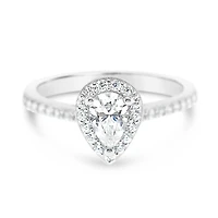 Sterling Silver Cubic Zirconia Tear Drop Ring