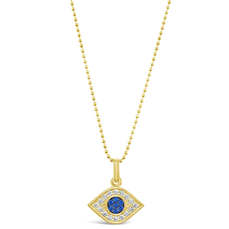 Gold Plated Sterling Silver Cubic Zirconia Evileye Necklace 147730