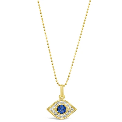 Gold Plated Sterling Silver Cubic Zirconia Evileye Necklace 147730