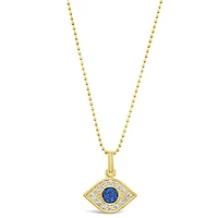 Gold Plated Sterling Silver Cubic Zirconia Evileye Necklace 147730