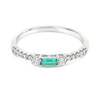 Sterling Silver Green Cubic Zirconia Ring 152218