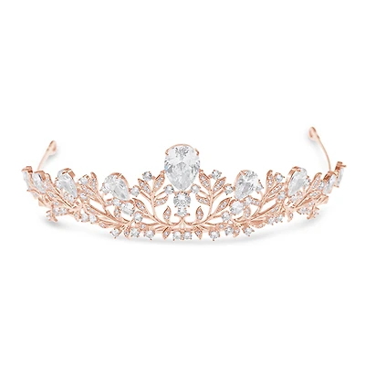 Bridal Rosegold Cubic Zirconia Tiara